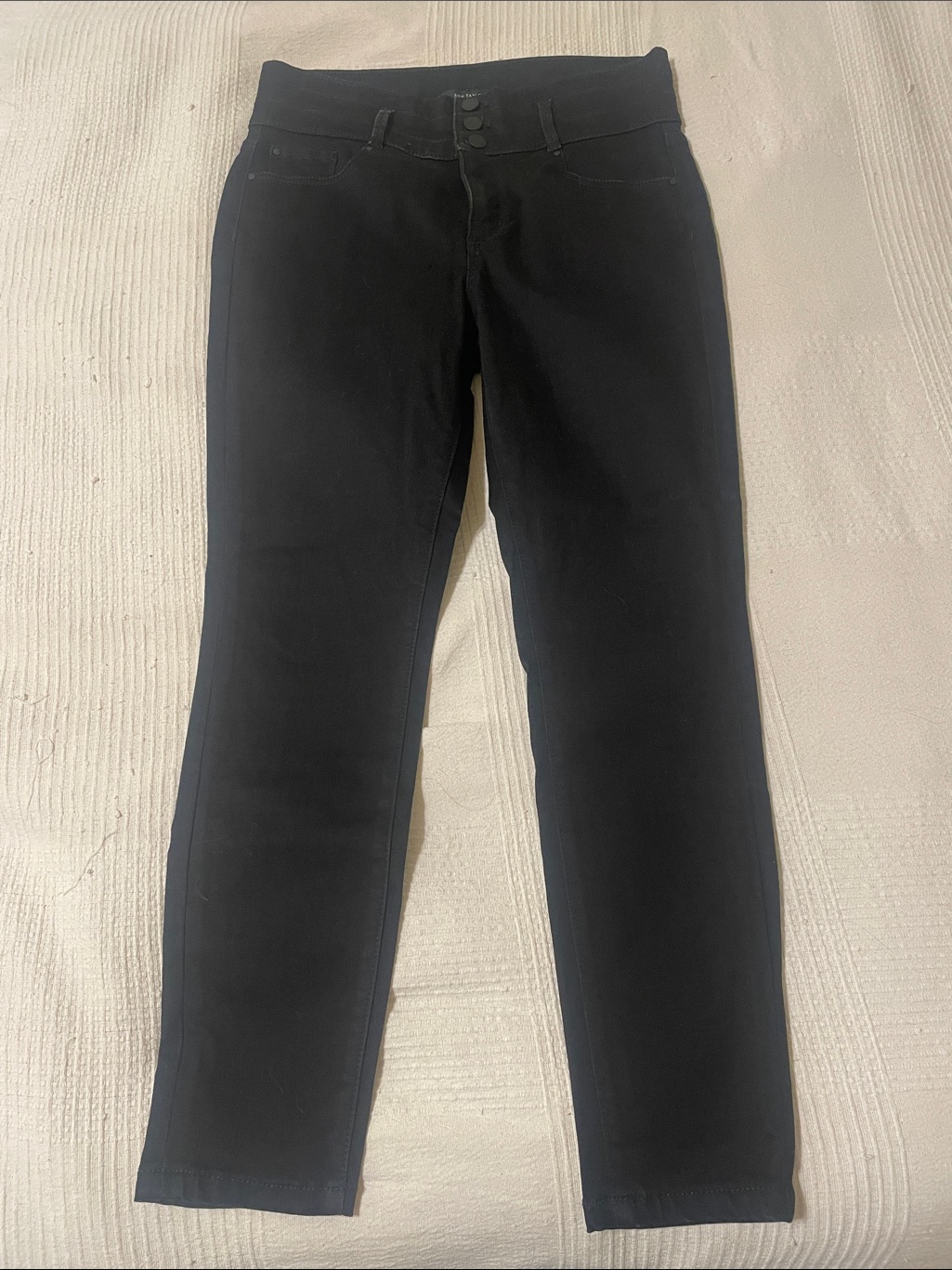 Ann Taylor Black High-Rise Button-Fly Jeans
